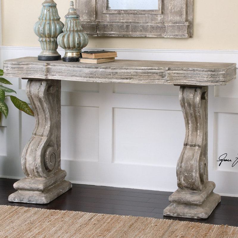 One Allium Way Belen Partemio Distressed Console Table Wayfair Belen Partemio Distressed Console Table
