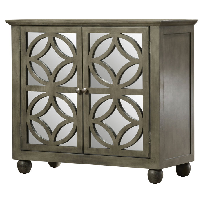 Mallen 2 Door Mirrored Accent Cabinet Reviews Joss Main