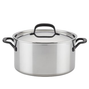Stock Pot 8qt Stainless Steel Tri-Ply Encapsulated Bottom Dutch Oven NEW 