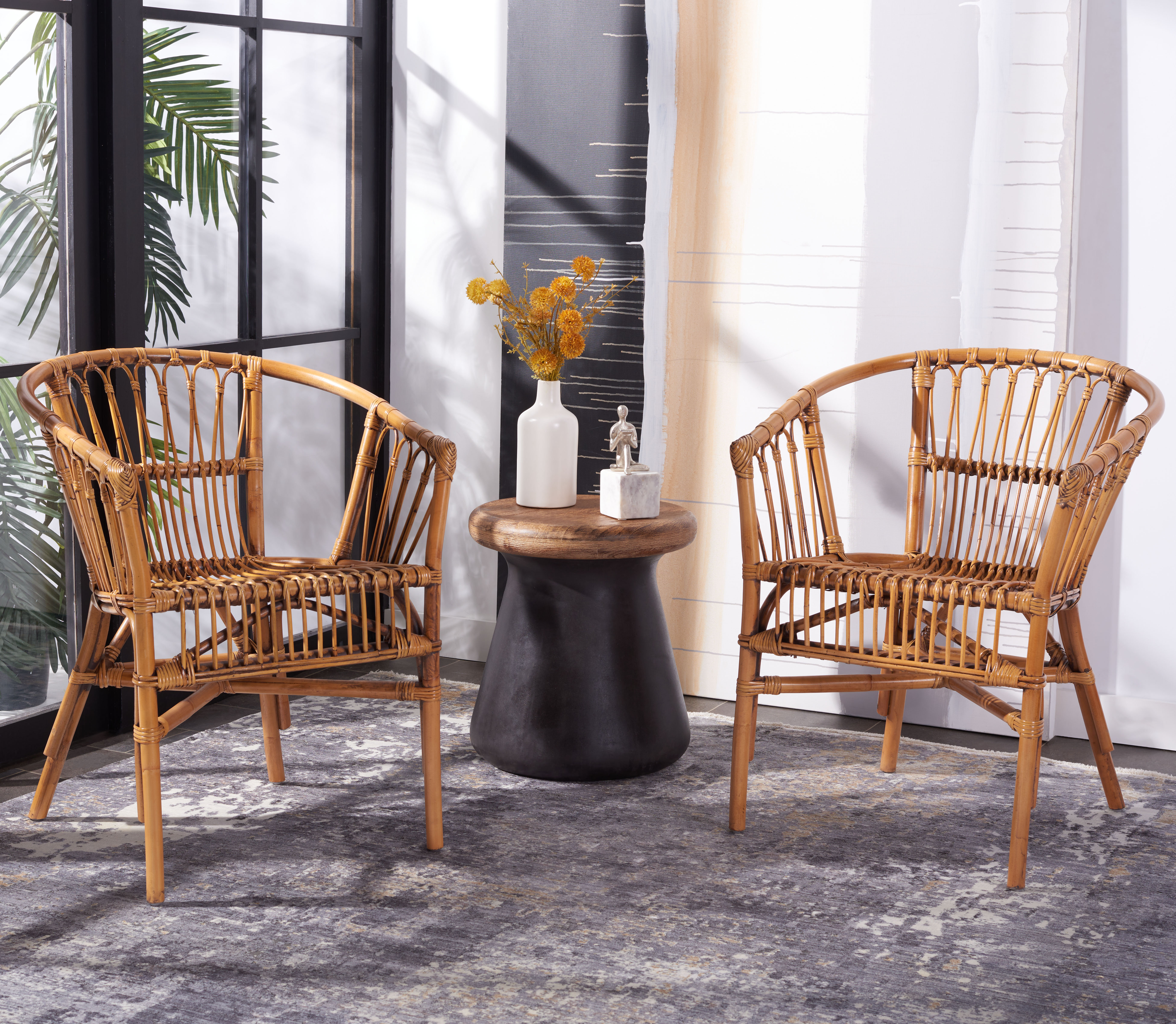 small rattan accent chair