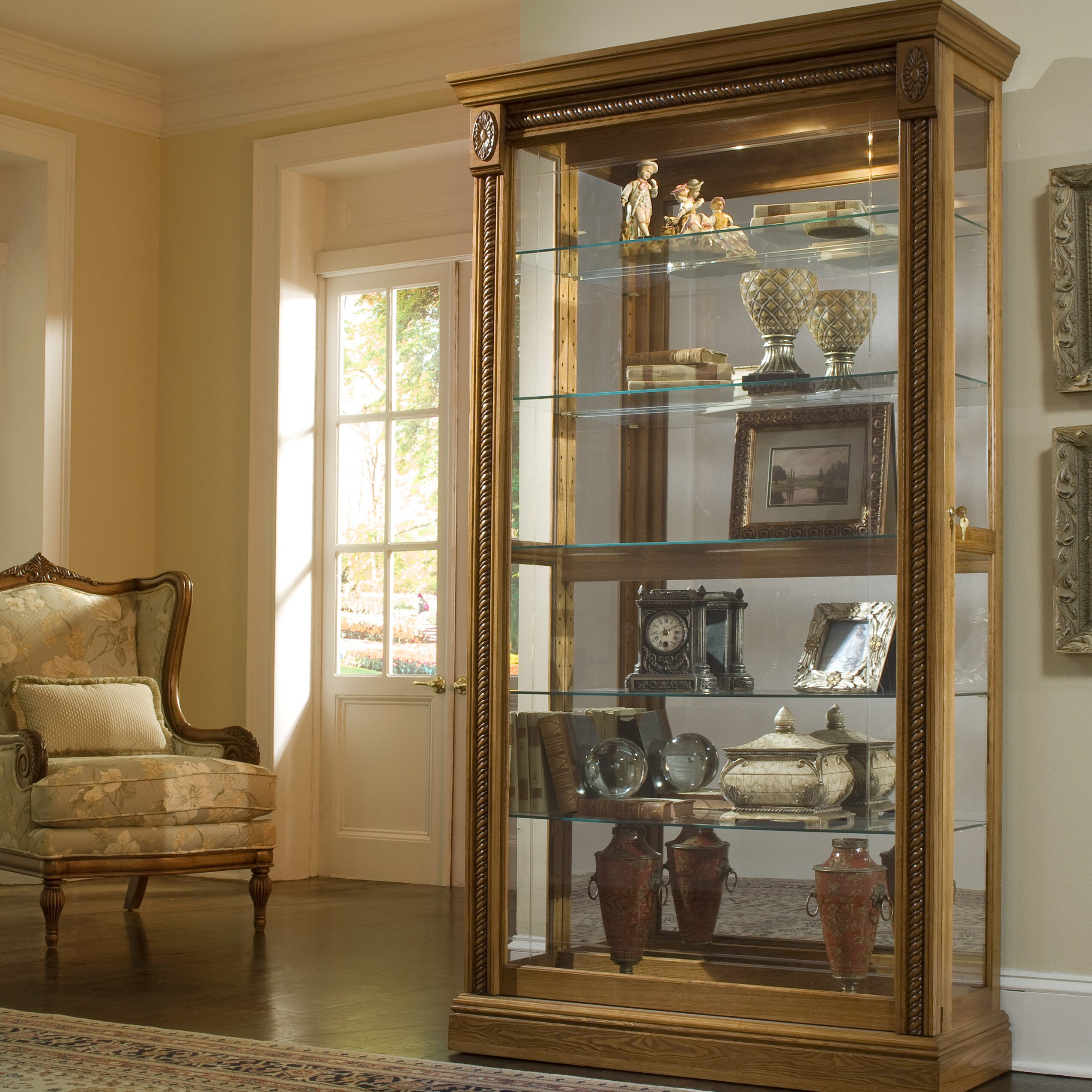 Nancy Lighted Curio Cabinet Reviews Birch Lane