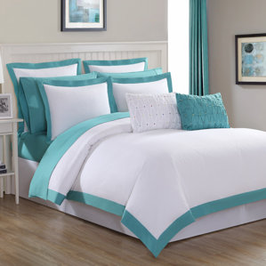 Aqua Blue And White Bedroom duvet cover sets you'll love | wayfair Aqua Blue And White Bedroom duvet cover sets you'll love | wayfair