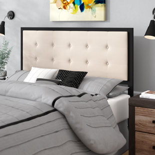 Pierro Tufted Metal Upholstered Panel Headboard