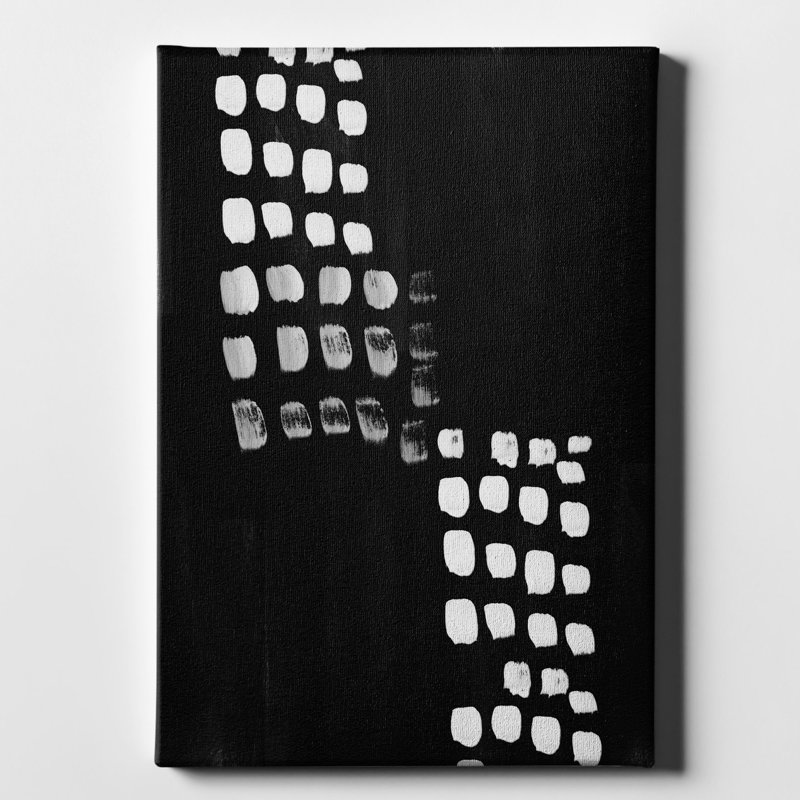 Ivy Bronx Black And White Abstract Acrylic Painting Print On