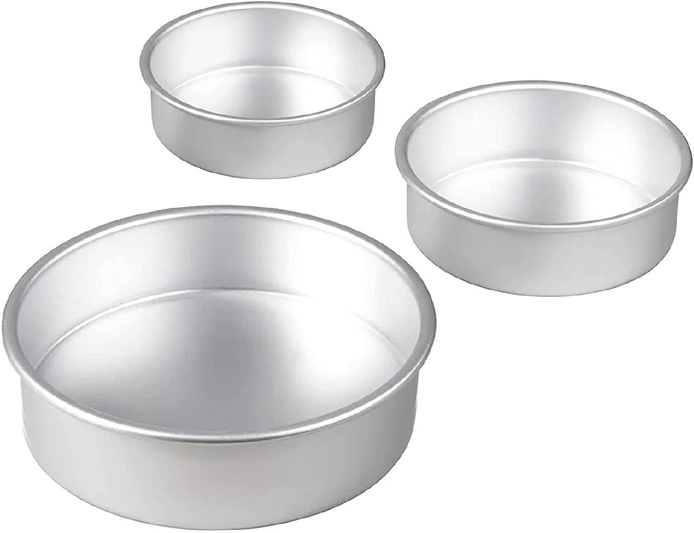 6 Pcs Durable Stainless Removable Bottom Cake Pan Non-Stick Baking Mold 