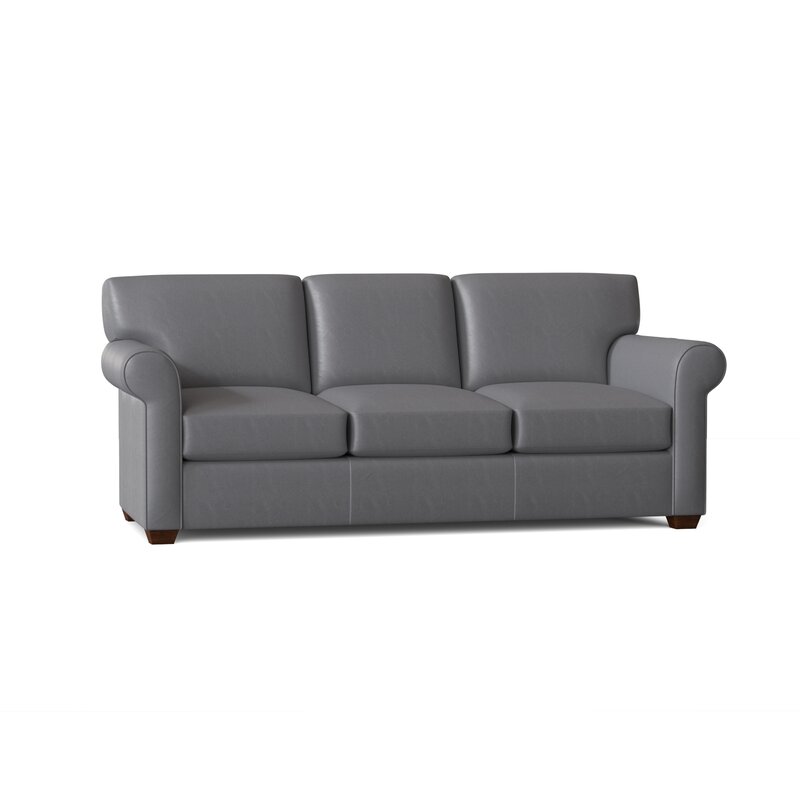 Wayfair Custom Upholstery™ Rachel Genuine Leather 91" Rolled Arm Sofa ...