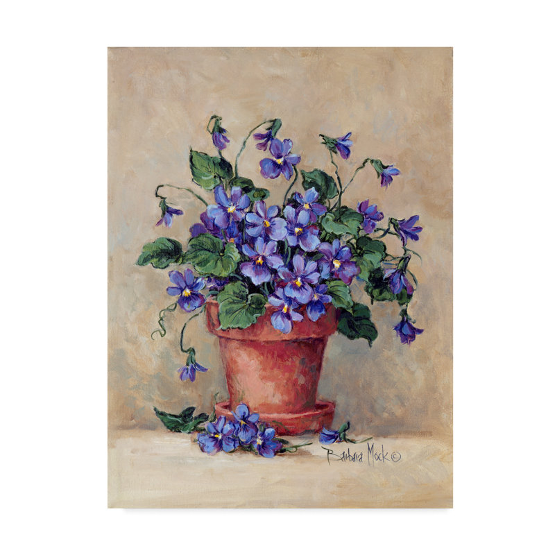 Astoria Grand Viola Pot Acrylic Painting Print On Wrapped Canvas