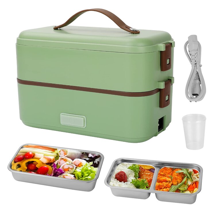 2 Layer Electric Portable Steamer Rice Cooker Food Heater Lunch Box