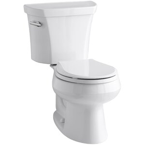 Wellworth Two-Piece Round-Front 1.28 GPF Toilet with Class Five Flush Technology and Left-Hand Trip Lever