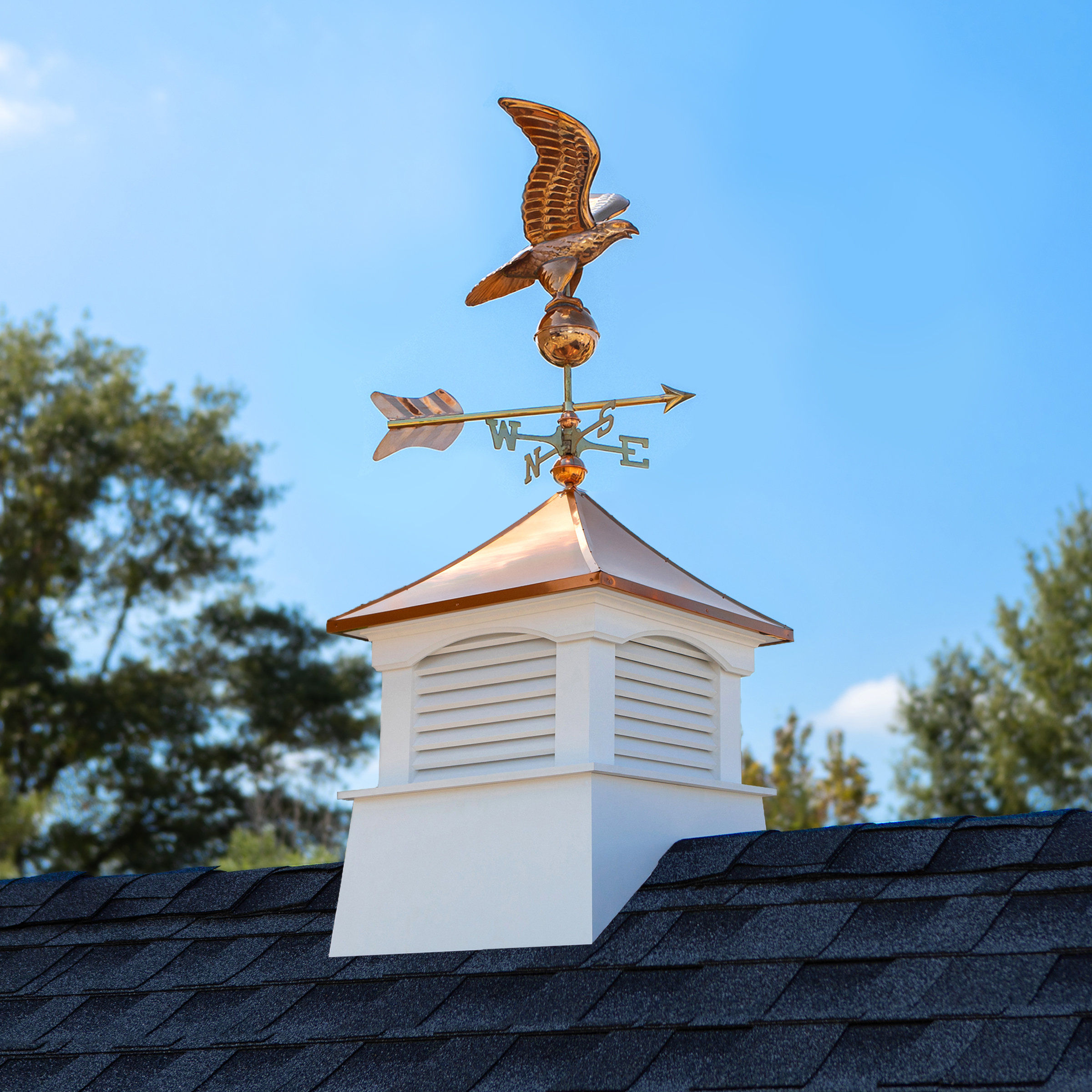 Darby Home Co Mererid Vinyl Cupola with Eagle Weathervane Wayfair