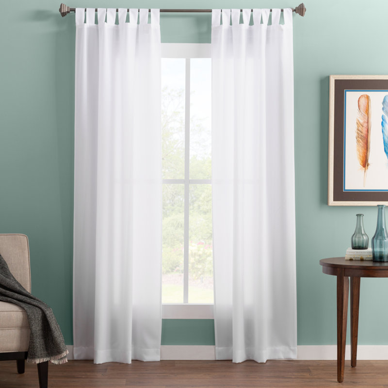 Wayfair Basics Solid Color Semi Sheer Thermal Tab Top Single Curtain Panel Reviews Wayfair