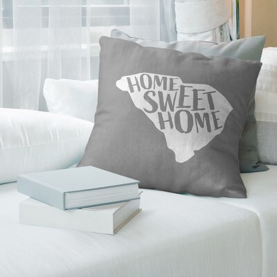 US Cities & States Home Sweet Linen Pillow East Urban Home Color: Gray, Size: 20