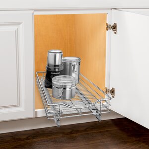 Roll Out Cabinet Organizer - Pull Out Drawer -  Under Cabinet Sliding Shelf - 11 inch wide x 18 inch deep - Chrome