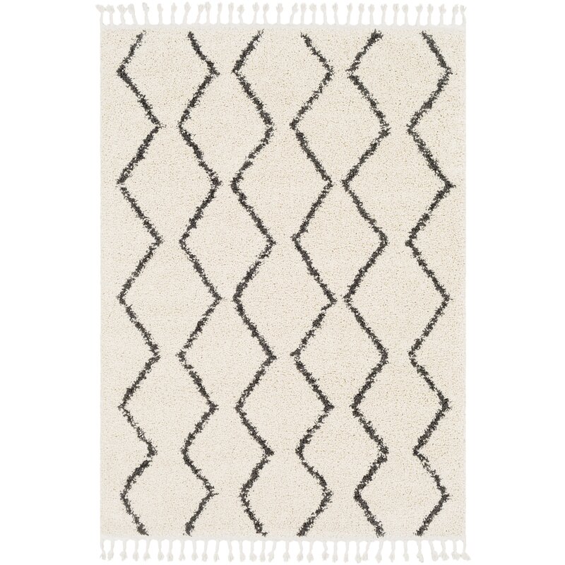 Foundstone Margaret Geometric Charcoal/Beige Area Rug & Reviews | Wayfair