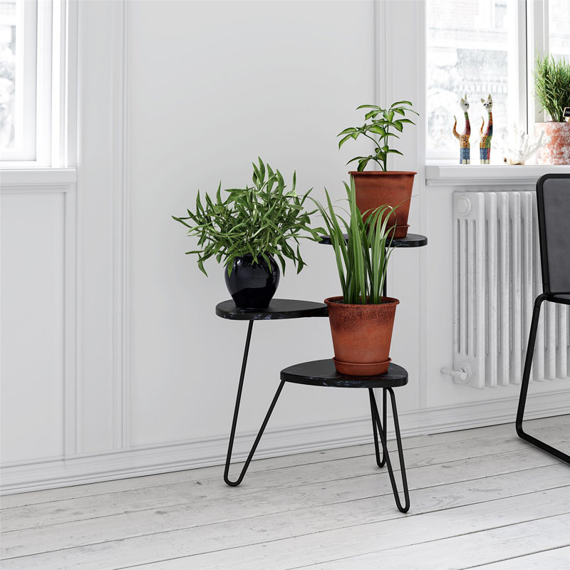 Novogratz Athena 25 In White Marble Indoor Plant Stand 7029891com The Home Depot