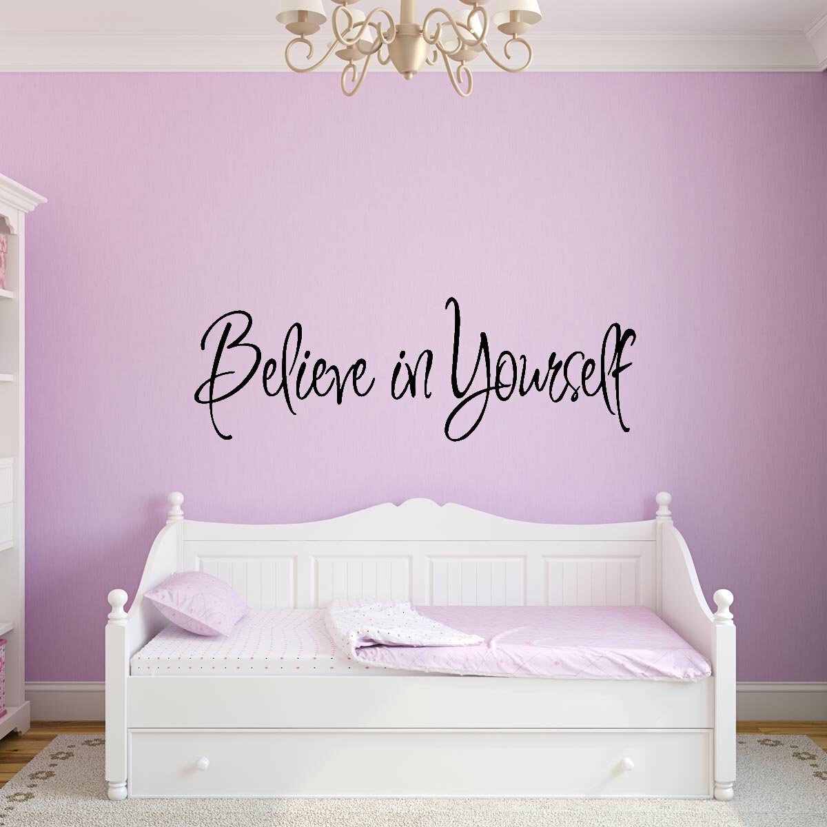 Bedroom Decor Inspirational Quote Believe Wall Decal
