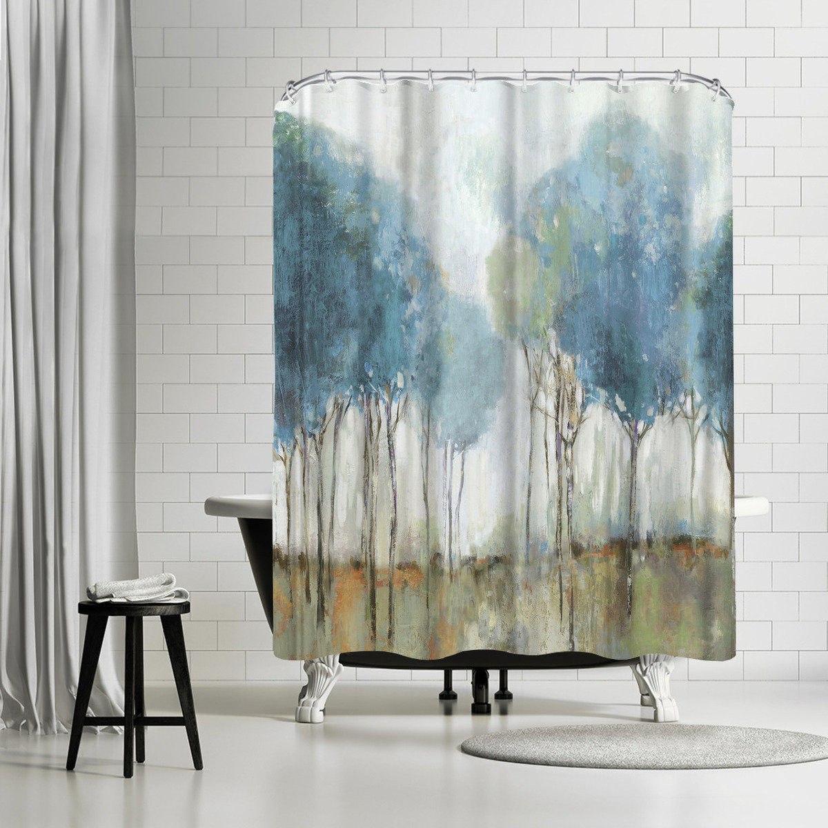 East Urban Home Pi Creative Art Misty Meadow Ii Single Shower Curtain Reviews Wayfair