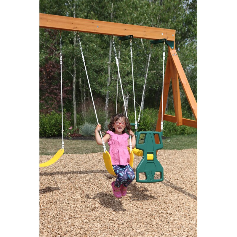 ridgeview clubhouse deluxe wooden swing set