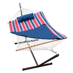 Go to store & view more images Algoma Net Company 4 Piece Rope Cotton Hammock with Stand Set