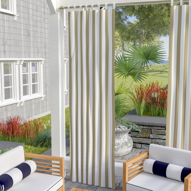 Beachcrest Home Berklee Striped Light Filtering Outdoor Tab Top