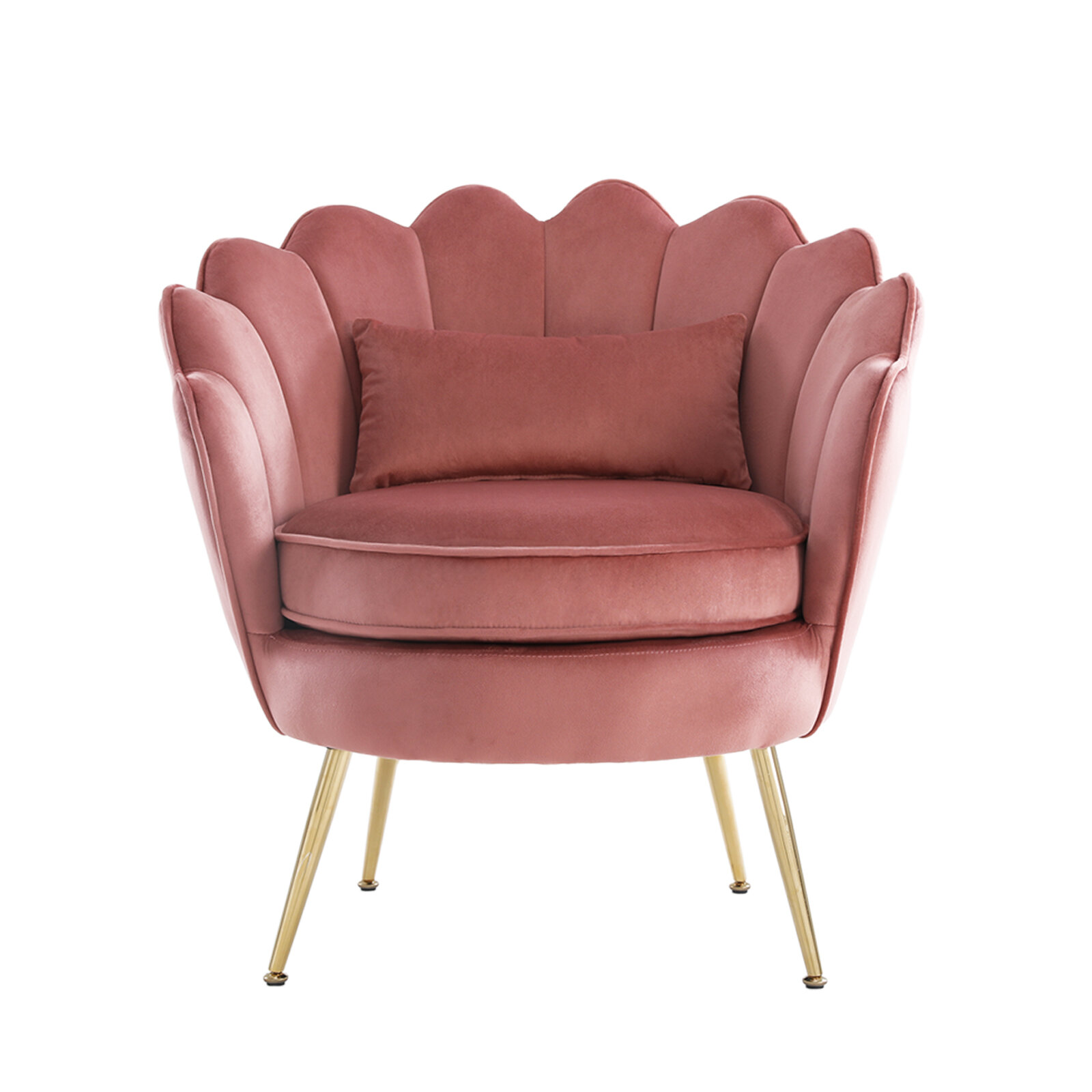 mid century pink velvet chair