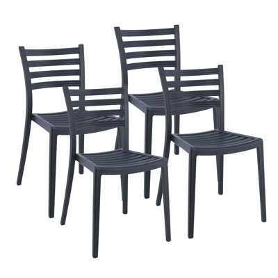 (different color ) ( One of the 4 chairs is broken) Ladder Back Side Chair