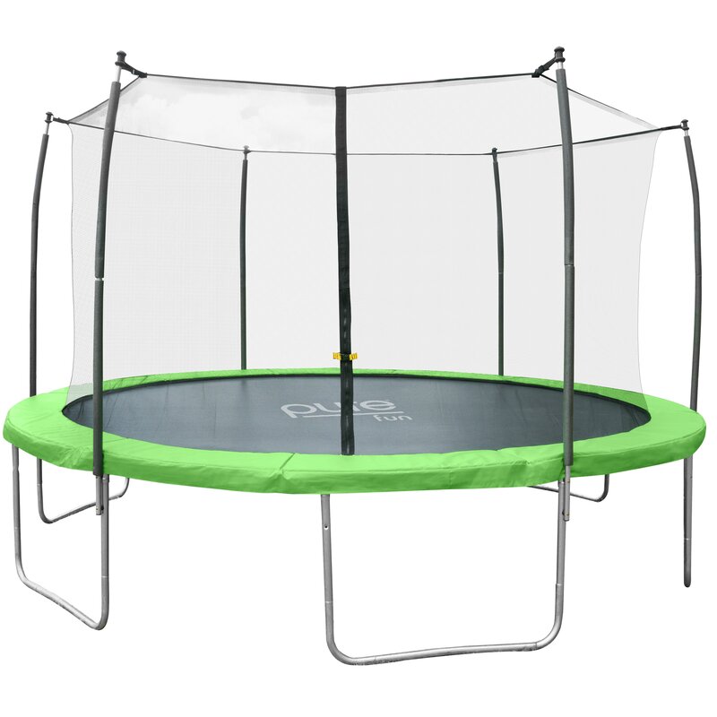 Pure Fun Dura Bounce 15 Round Trampoline With Safety Enclosure Reviews Wayfair