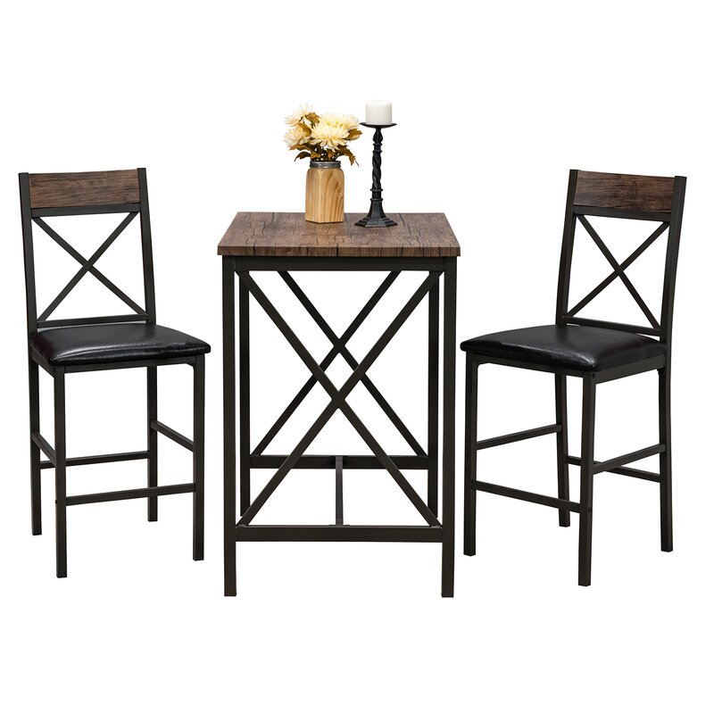 Millwood Pines Losada 3 Piece Pub Table Set & Reviews | Wayfair