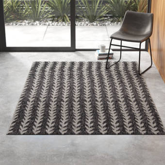 Umbria Charcoal White Indoor Outdoor Area Rug Reviews Allmodern