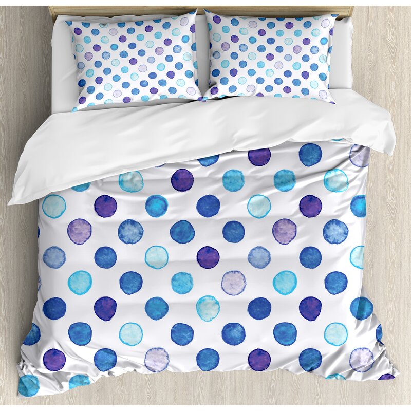 East Urban Home Watercolor Vintage Polka Dots Motif With Different