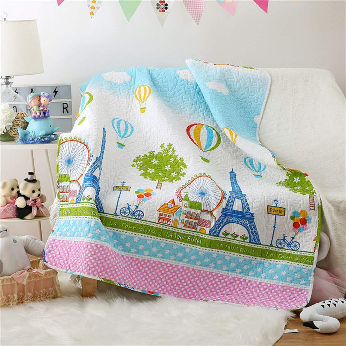 Isabelle Max Laforest Paris Hot Air Balloon Baby Toddler Quilt