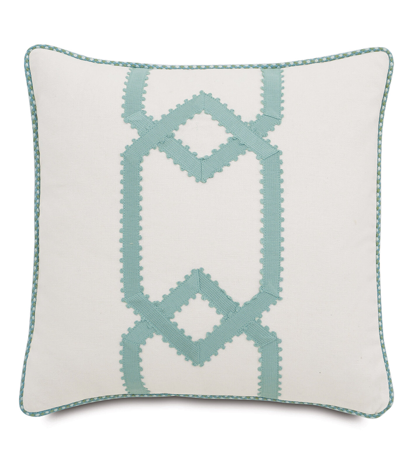 Eastern Accents Magnolia Filly White with Gimp Design Square Pillow ...