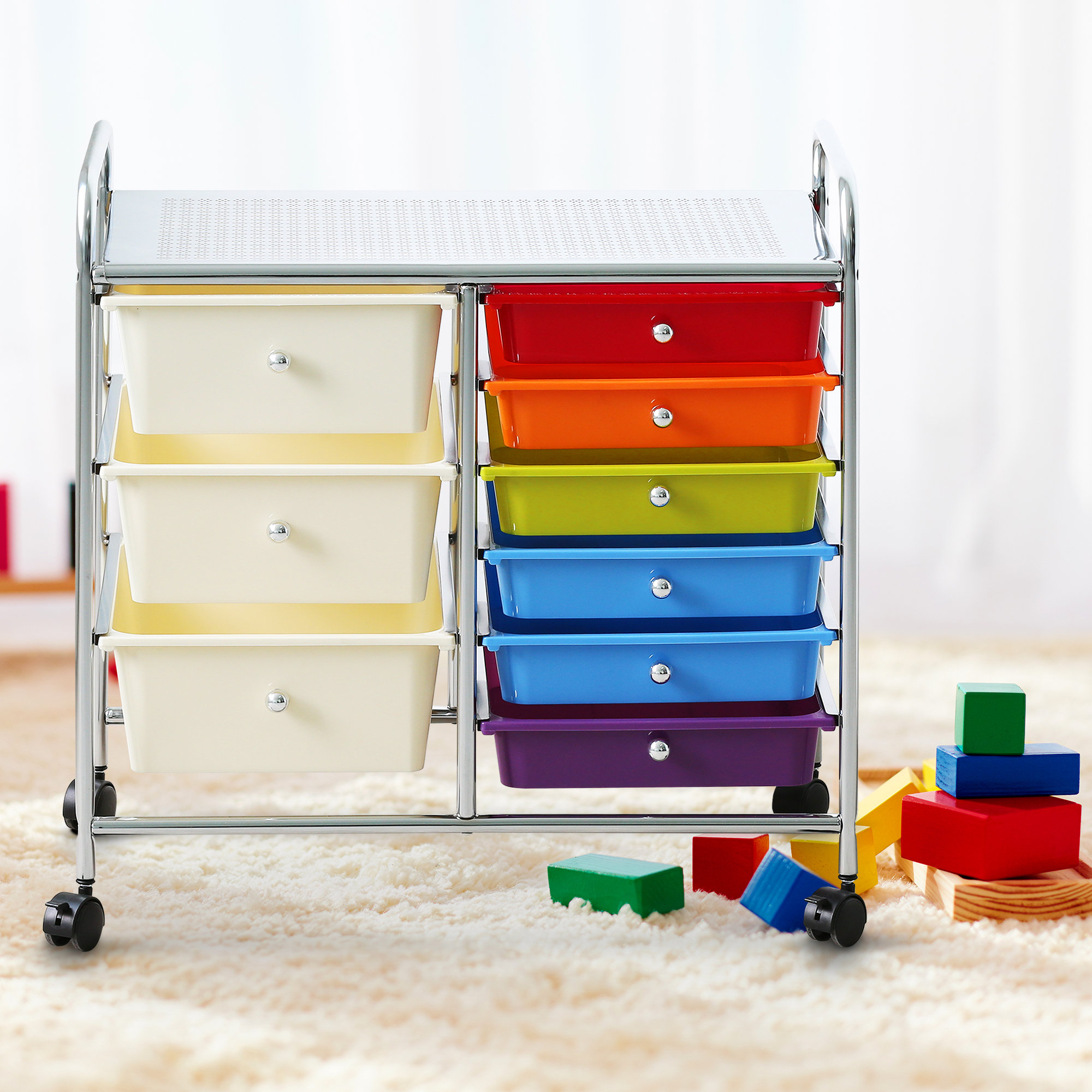 Rebrilliant Trolley 9 Drawer Storage Chest Reviews Wayfair