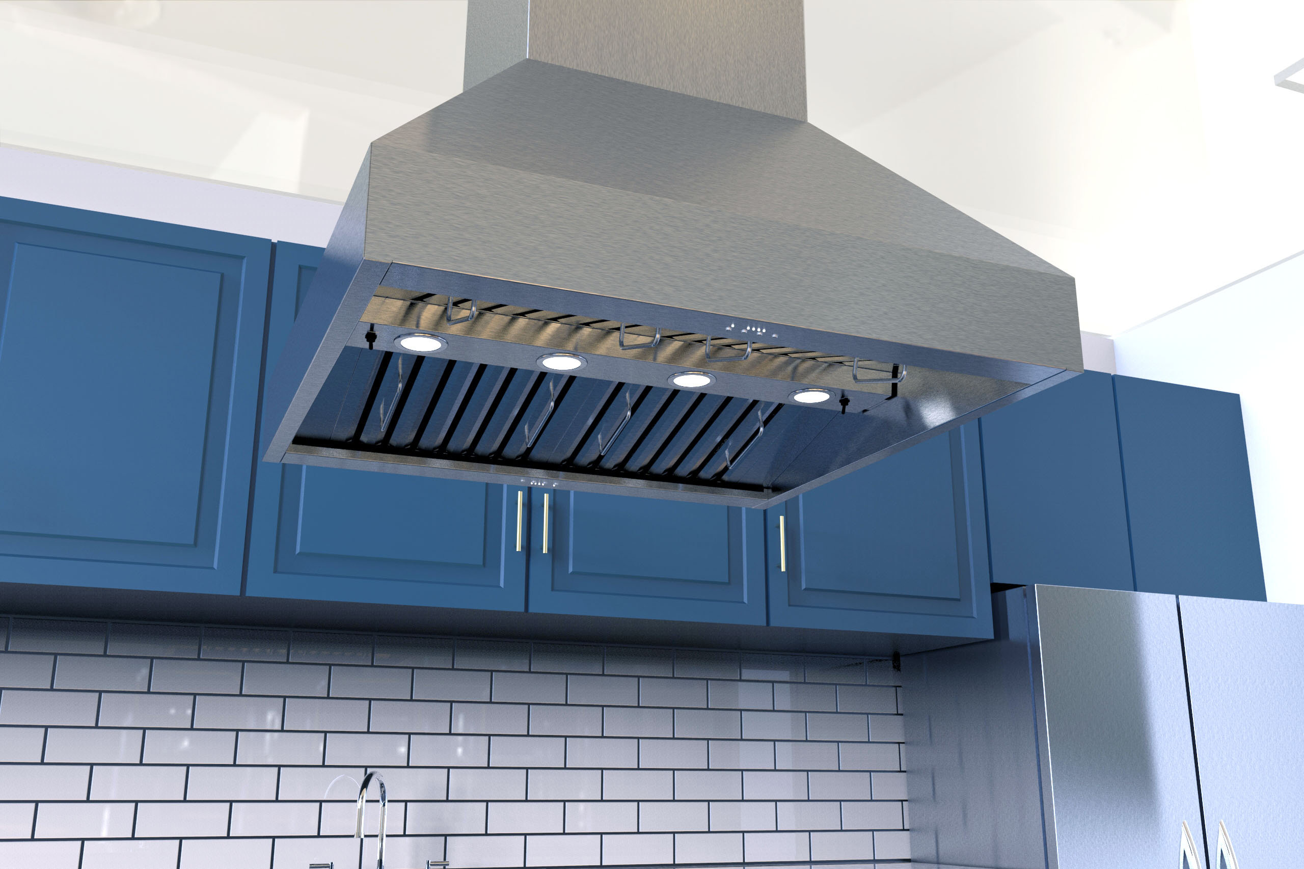 Proline Range Hoods 60 Inches 1200 Cubic Feet Per Minute CFM Ducted