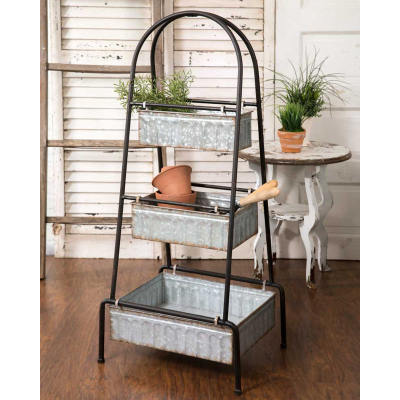Gracie Oaks 3 Tier Tall Floor Display Metal Basket Reviews Wayfair