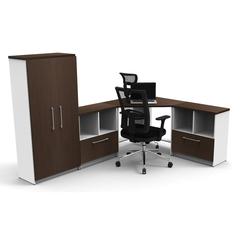 Symple Stuff Reception Corner Desk With Seating Collaboration