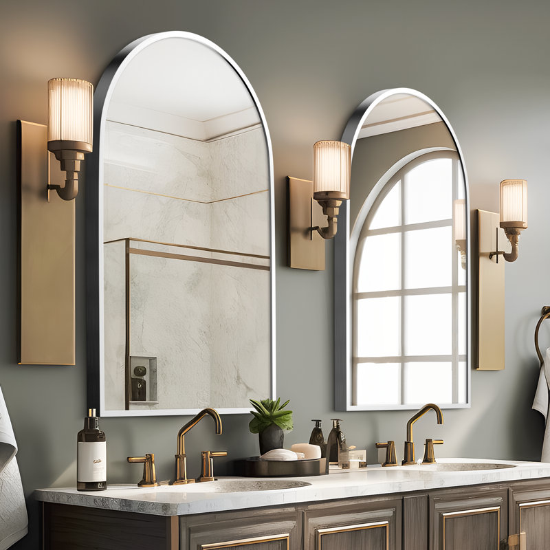 Vercher Metal Arched Bathroom/Vanity Mirrors Finish: Silver 24”x36 “ 