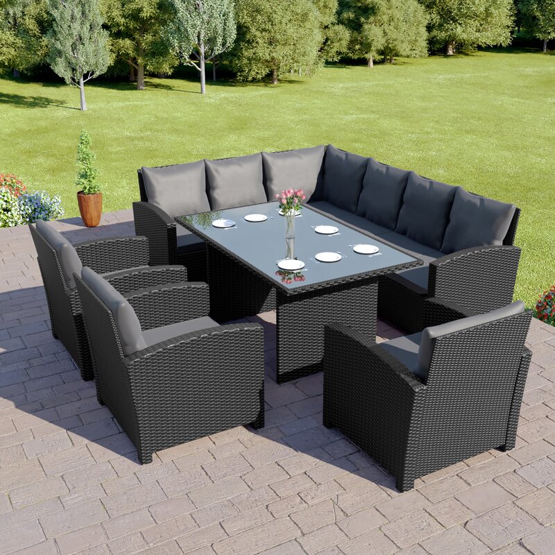 Garten Living 9Sitzer LoungeSet Langley aus Polyrattan