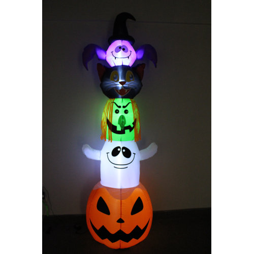 3 Lots of 2 or 4 HALLOWEEN 5/" LED Light Up Plastic Decor Bat Pumpkin Black Cat