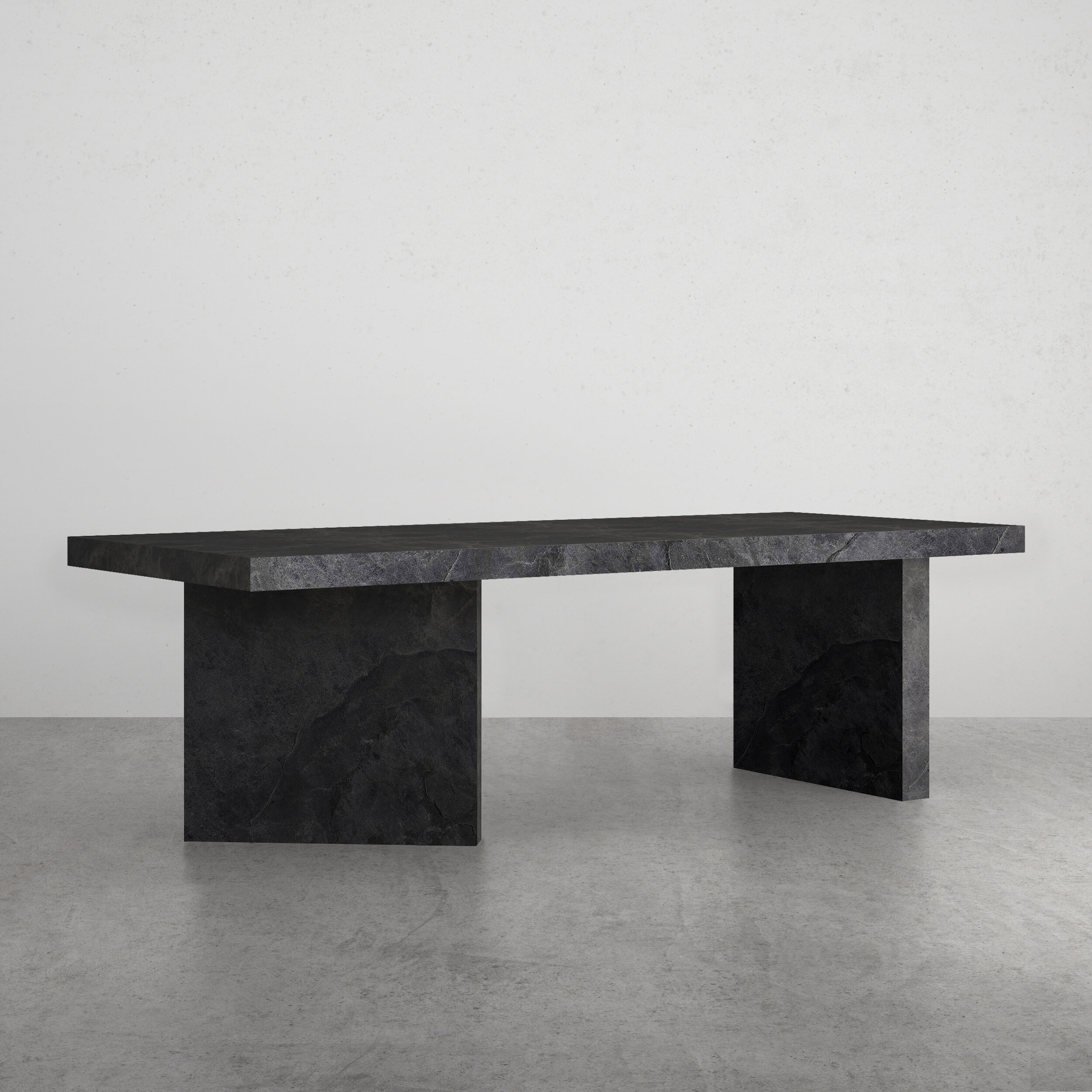 concrete dining table with bench