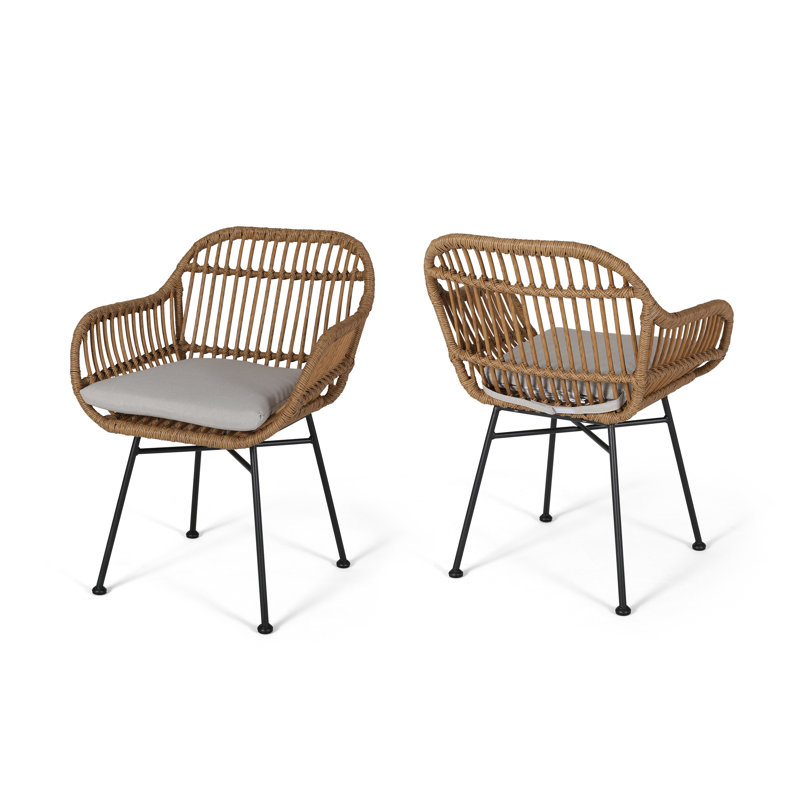 Bungalow Rose Maspeth Outdoor Woven Patio Chair With Cushion