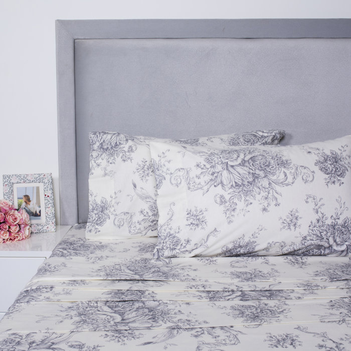 Toile Printed Cotton Sheet Set Toile Printed Cotton Sheet Set