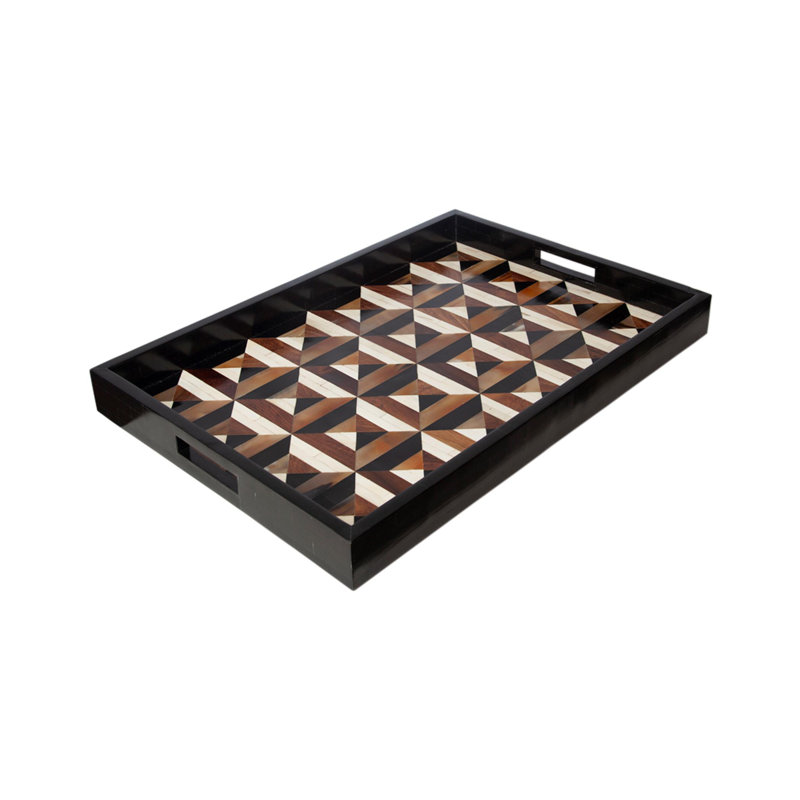 Global Views Triangle Marquetry Ottoman Coffee Table Tray Perigold