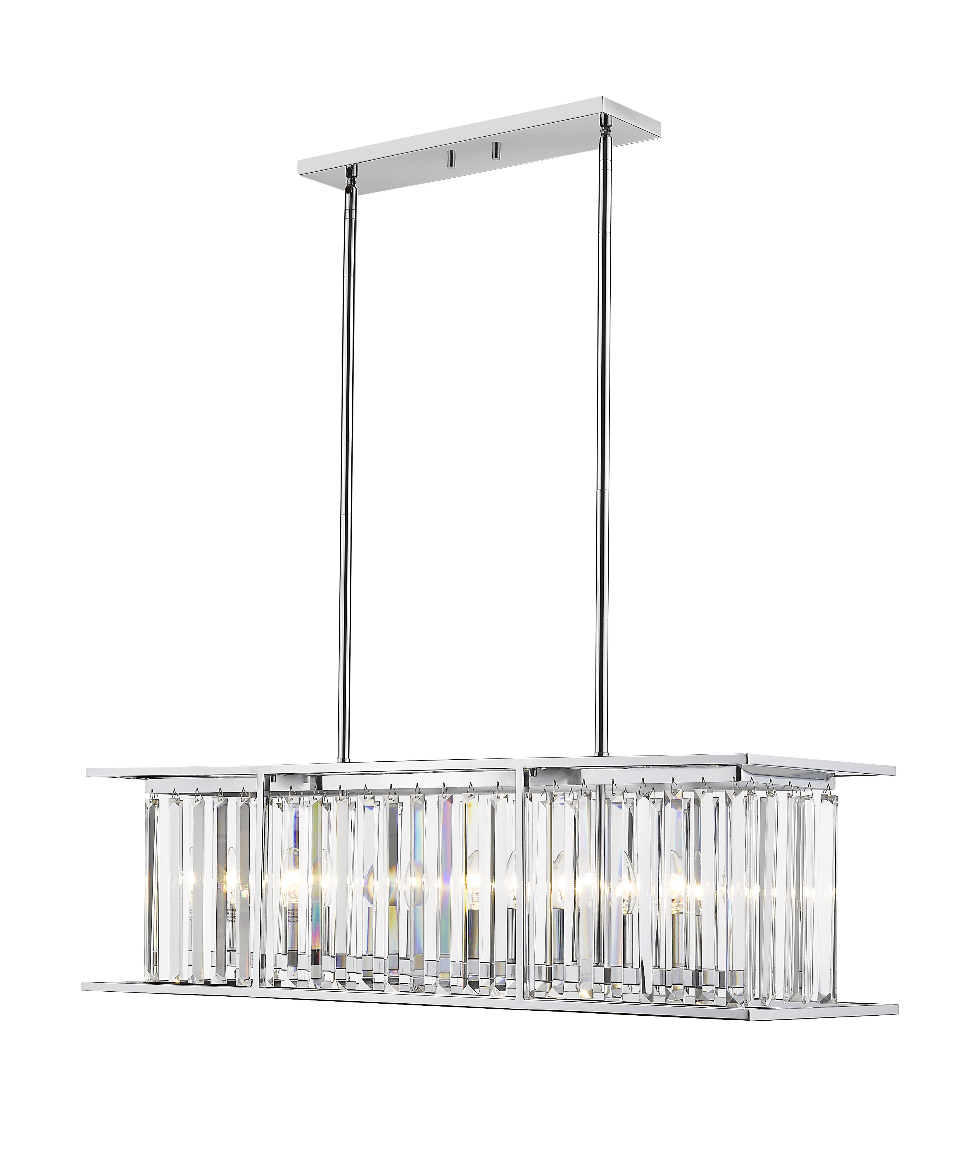 Rosdorf Park Cavanaugh 6 Light Unique Statement Square Rectangle Chandelier With Crystal Accents Reviews Wayfair