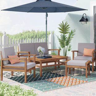 Marcial 5 Piece Sofa Seating Group with Cushions by