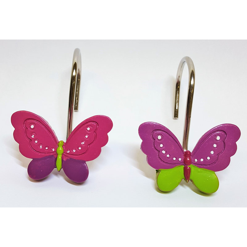 Ben And Jonah Neon Butterfly Shower Curtain Hooks Wayfair