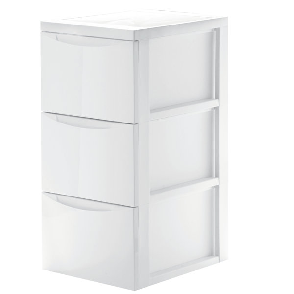 White 3 Drawer Plastic Portable Chest Of Large Drawers Office Features