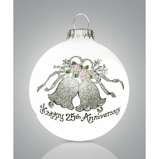 silver anniversary christmas ornament