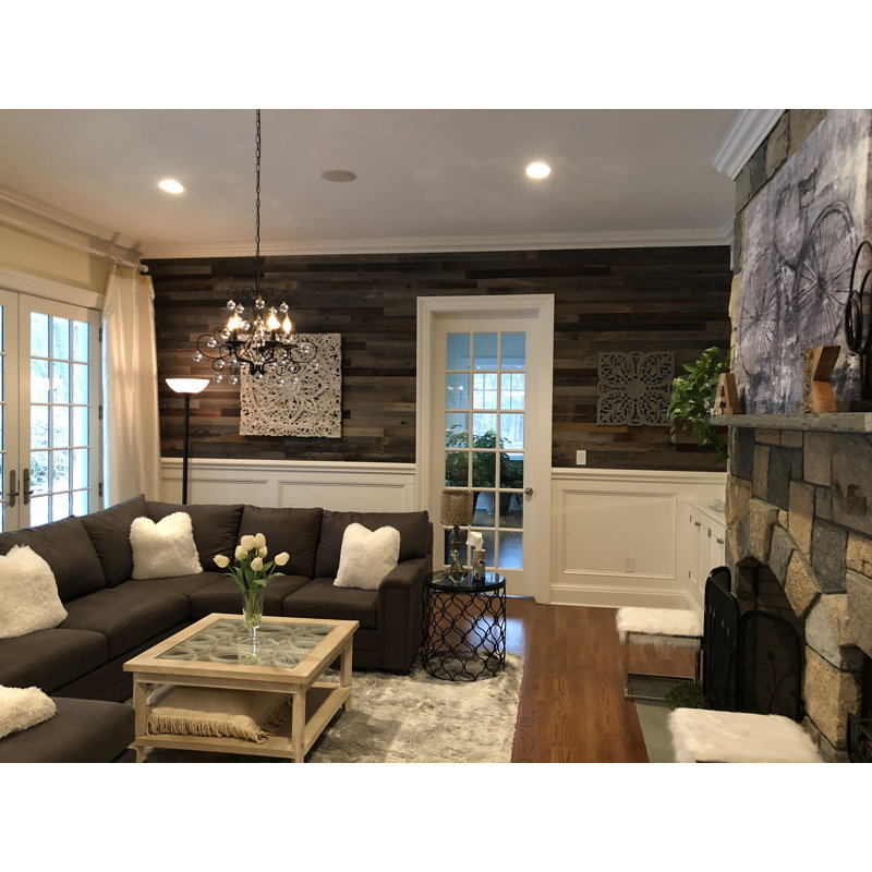 Plankandmill 3 Reclaimed Peel And Stick Solid Wood Wall Paneling Reviews Wayfair