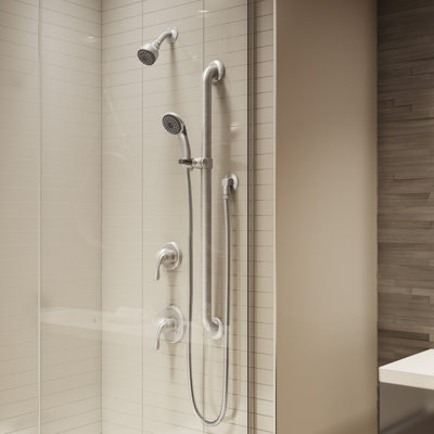 Kingston Br Made To Match Combo Mage Slide Bar Shower Head Origins Handshower And Showerhead Combo Kit Trim